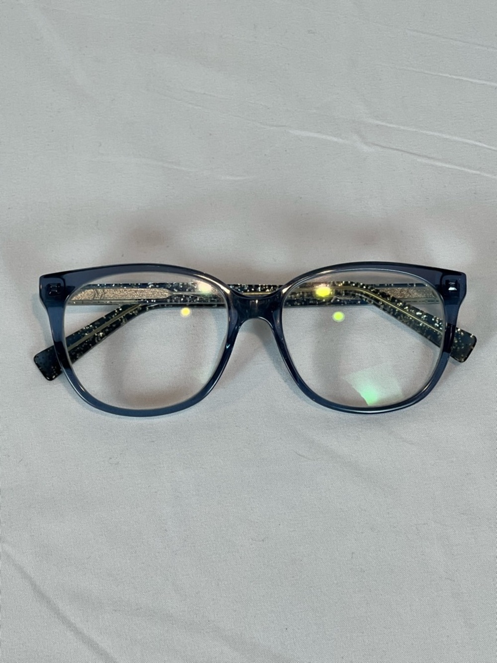 Marc Jacobs Blue Glitter Temple Square Frames